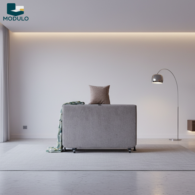 Giường gấp gọn be xám - Ảnh 3