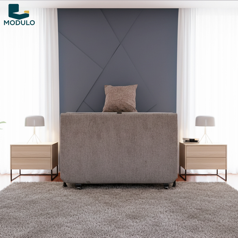 Giường gấp gọn be xám - Ảnh 2