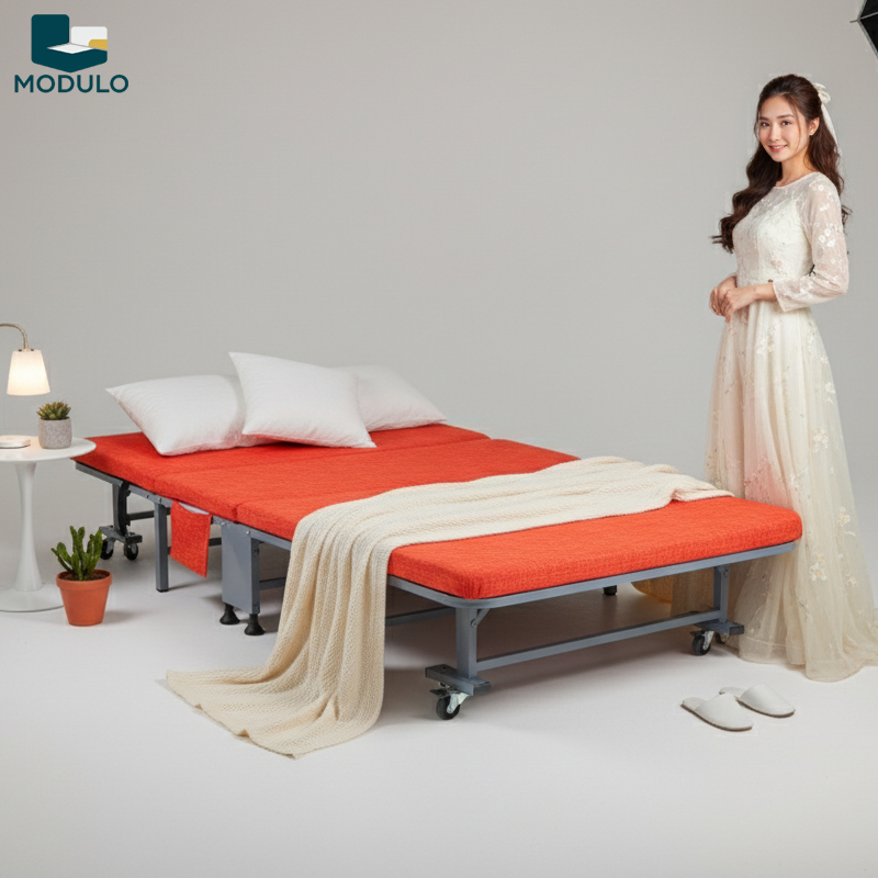 Giường gấp gọn cam - Ảnh 3