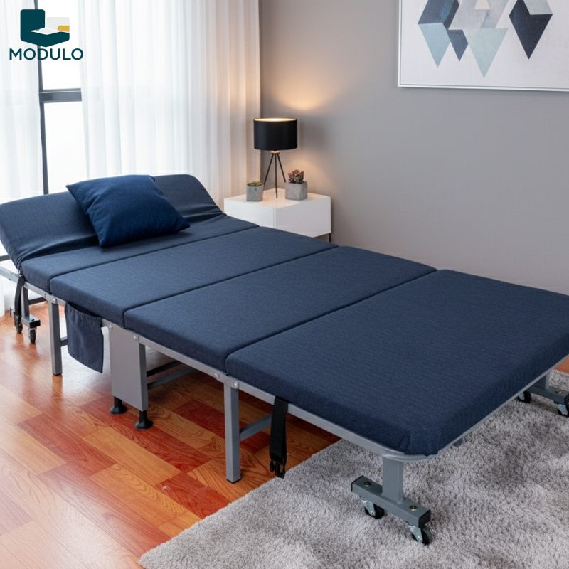 Giường gấp gọn xanh than - Ảnh 4