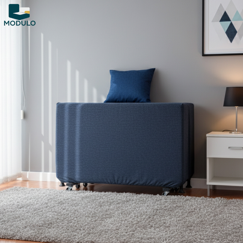 Giường gấp gọn xanh than - Ảnh 2