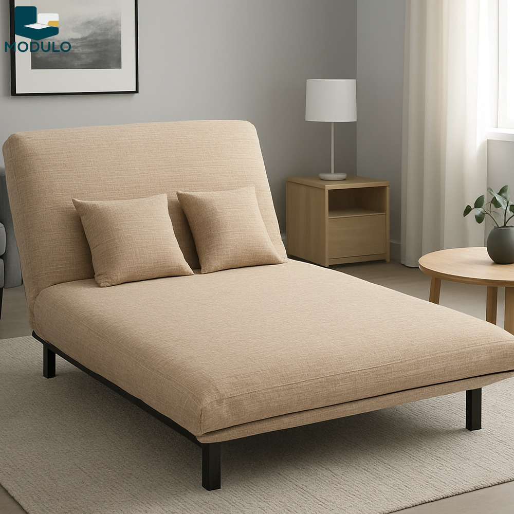 Sofa gấp gọn be nâu - Ảnh 2