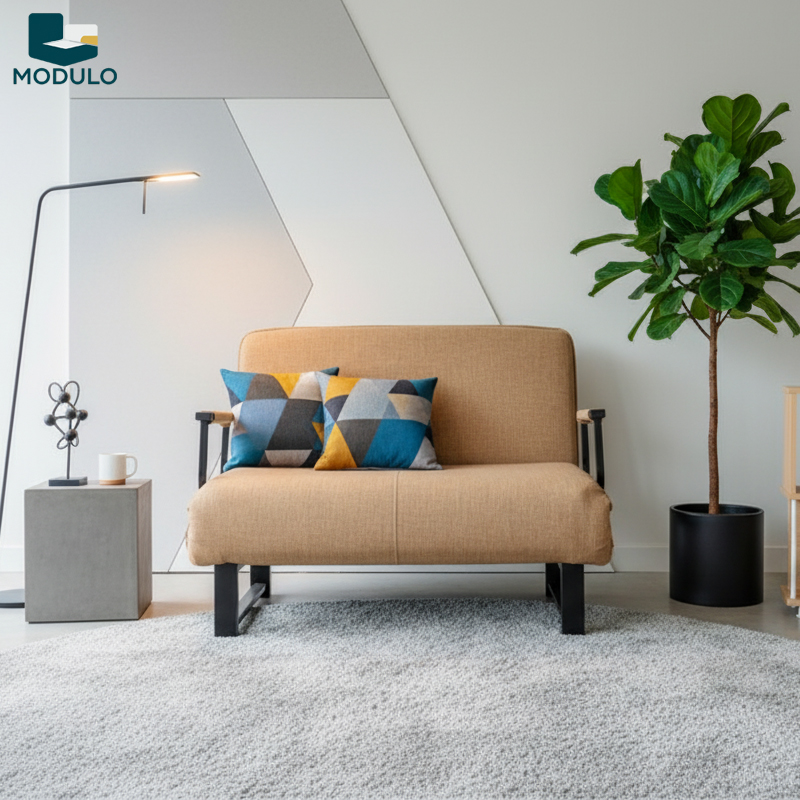 Sofa gấp gọn be nâu - Ảnh 4