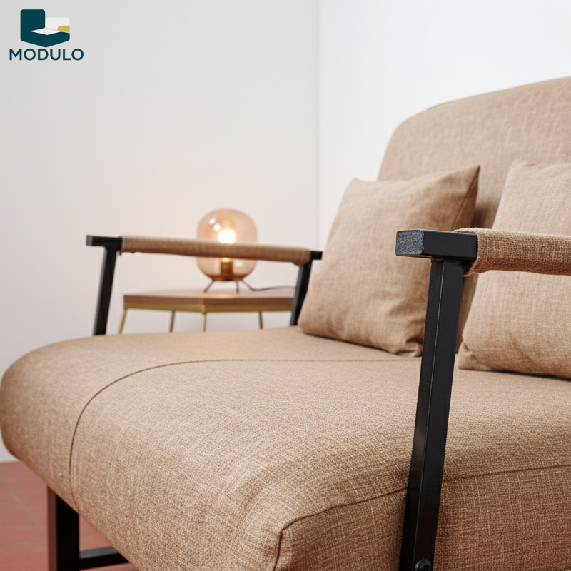 Sofa gấp gọn be nâu - Ảnh 6